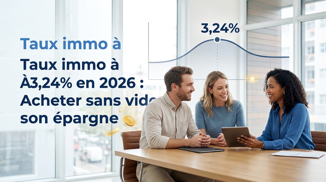 Taux immo 2026 : acheter sans vider son épargne (3,24%)